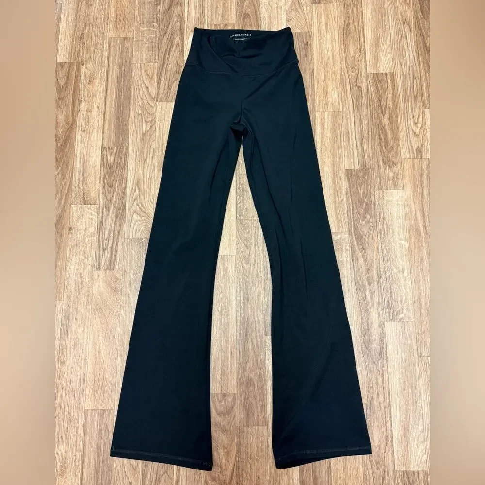 American Eagle The Everything Flare Black High Rise Leggings Womens XS